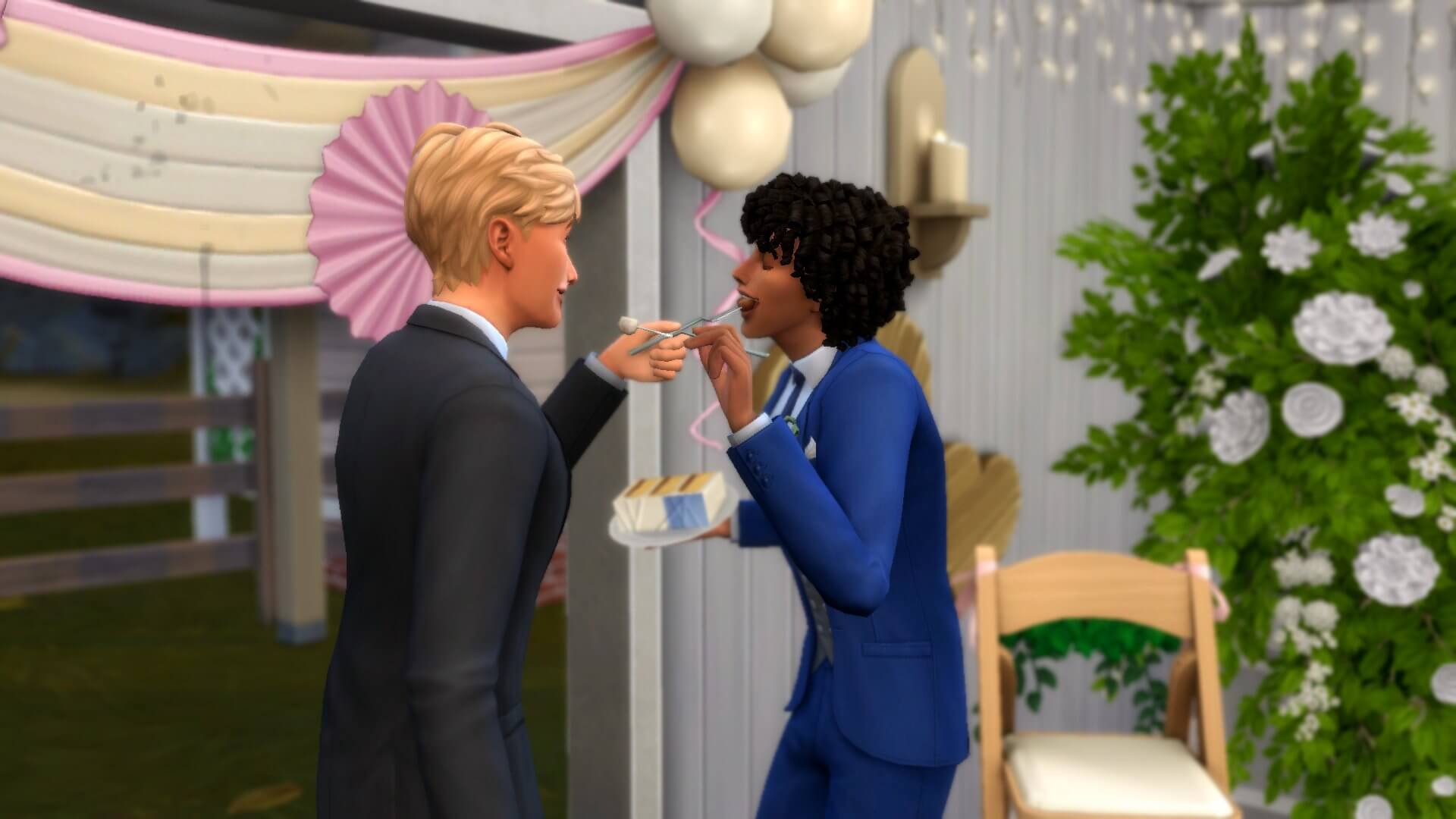 morgan and jasper's wedding cake feeding